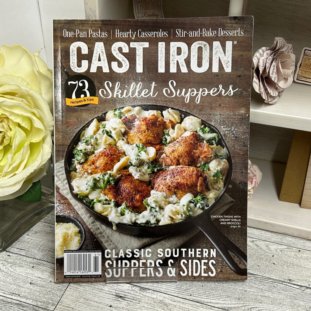 Cast Iron 73 Skillet Suppers 2024 Southern Cooking Magazine Recipe Tips Cookbook